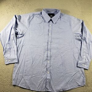 Winston Shirt Men's Tall 2XLT Blue Button Up Long Sleeve 100% Cotton Casual